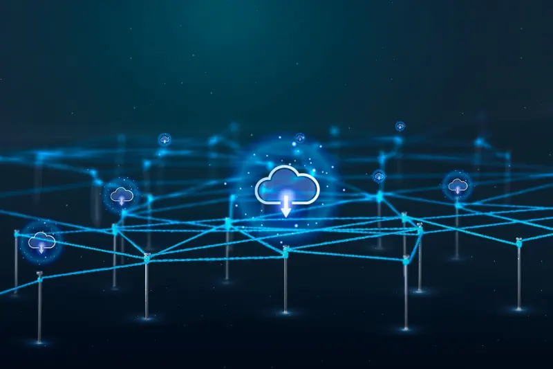 cloud connexion réseau futuriste