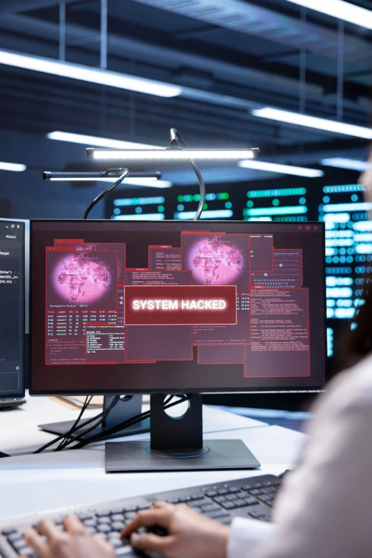 system hacked avertissement écran ordinateur